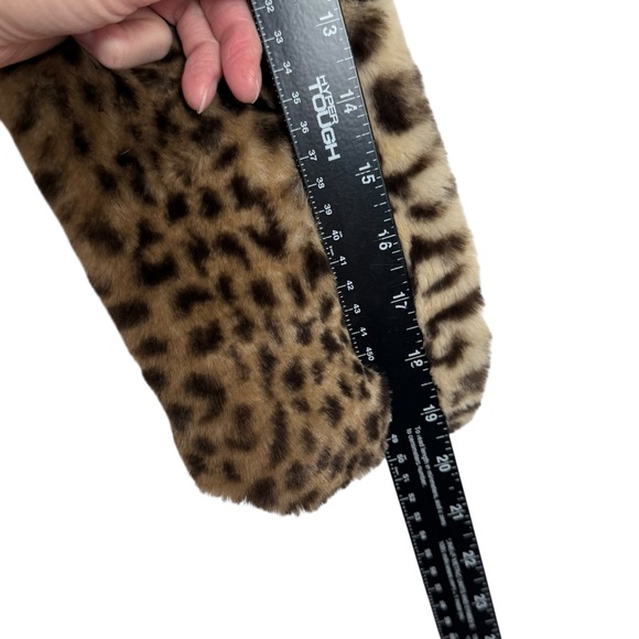 C&C California Girls Leopard Faux Fur Coat Size 14 Brown Black - Picture 10 of 11